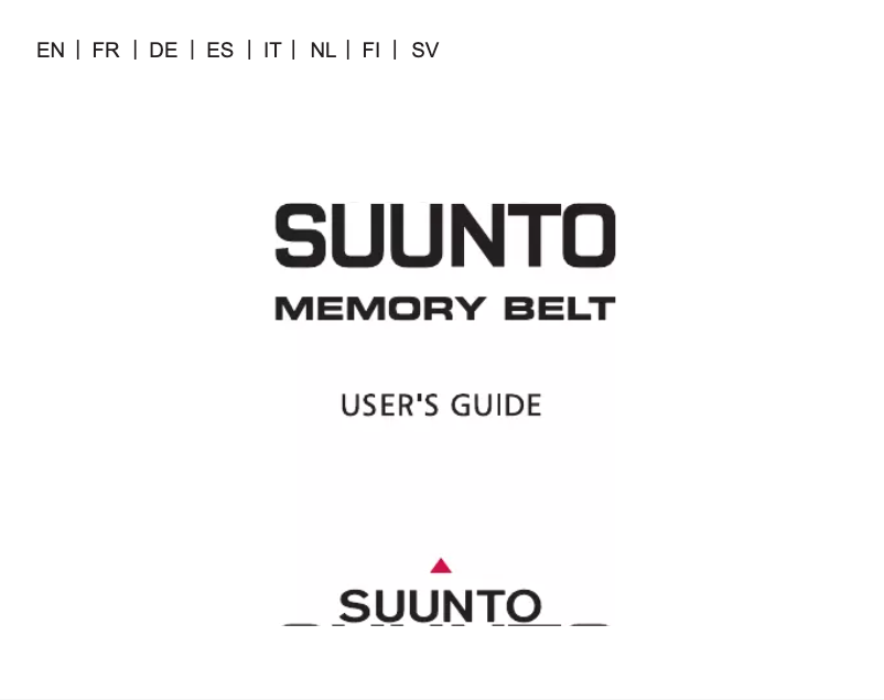 Page 1 of the manual User Manual Suunto Memory Belt