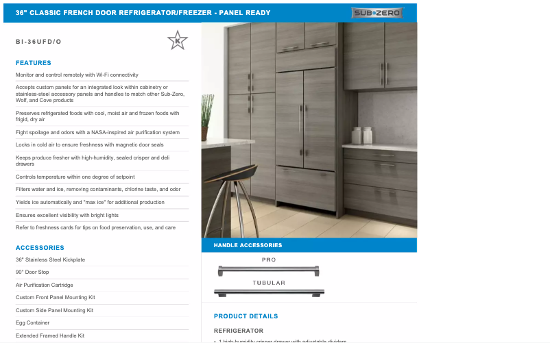 First page image of the manual for BI-36UFD/O