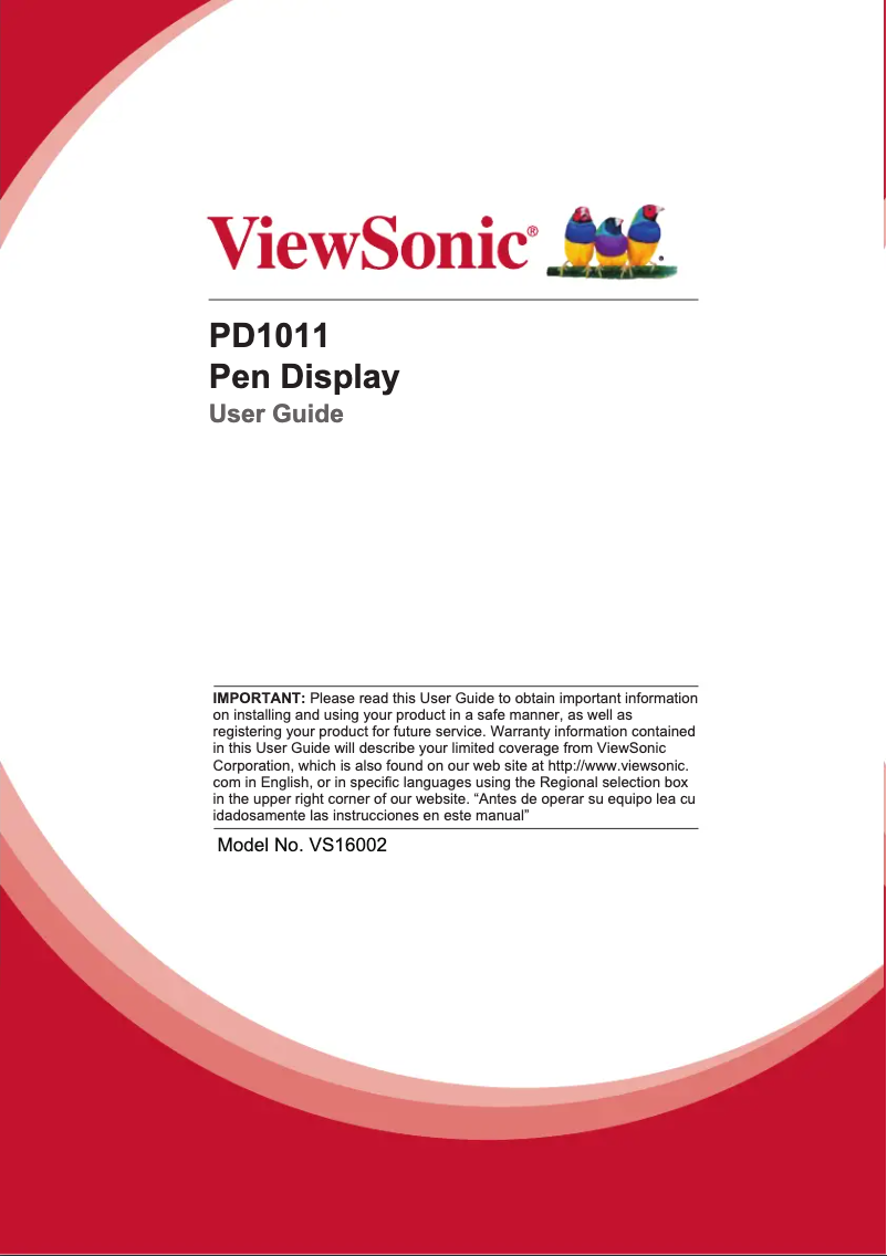 Page 1 of the manual User Manual Viewsonic PD1011