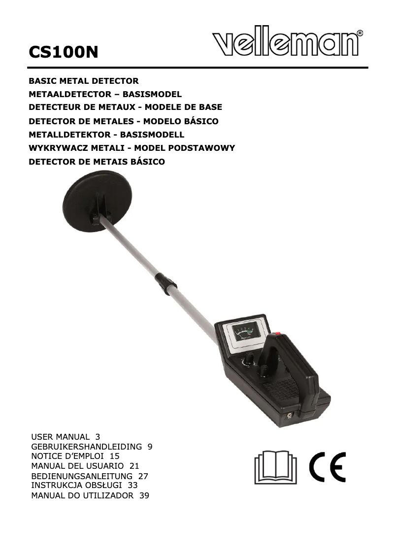 Page 1 of the manual User Manual Velleman CS100N