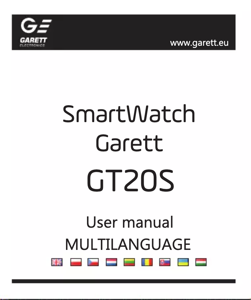 First page image of the manual for GT20S