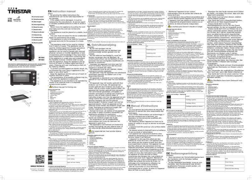 Page 1 of the manual User Manual TriStar OV-1435