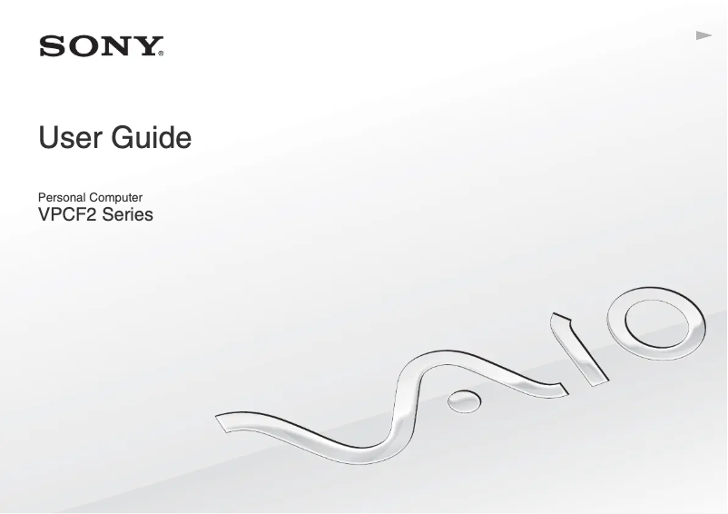 Page 1 of the manual User Manual Sony Vaio VPCF23CGX