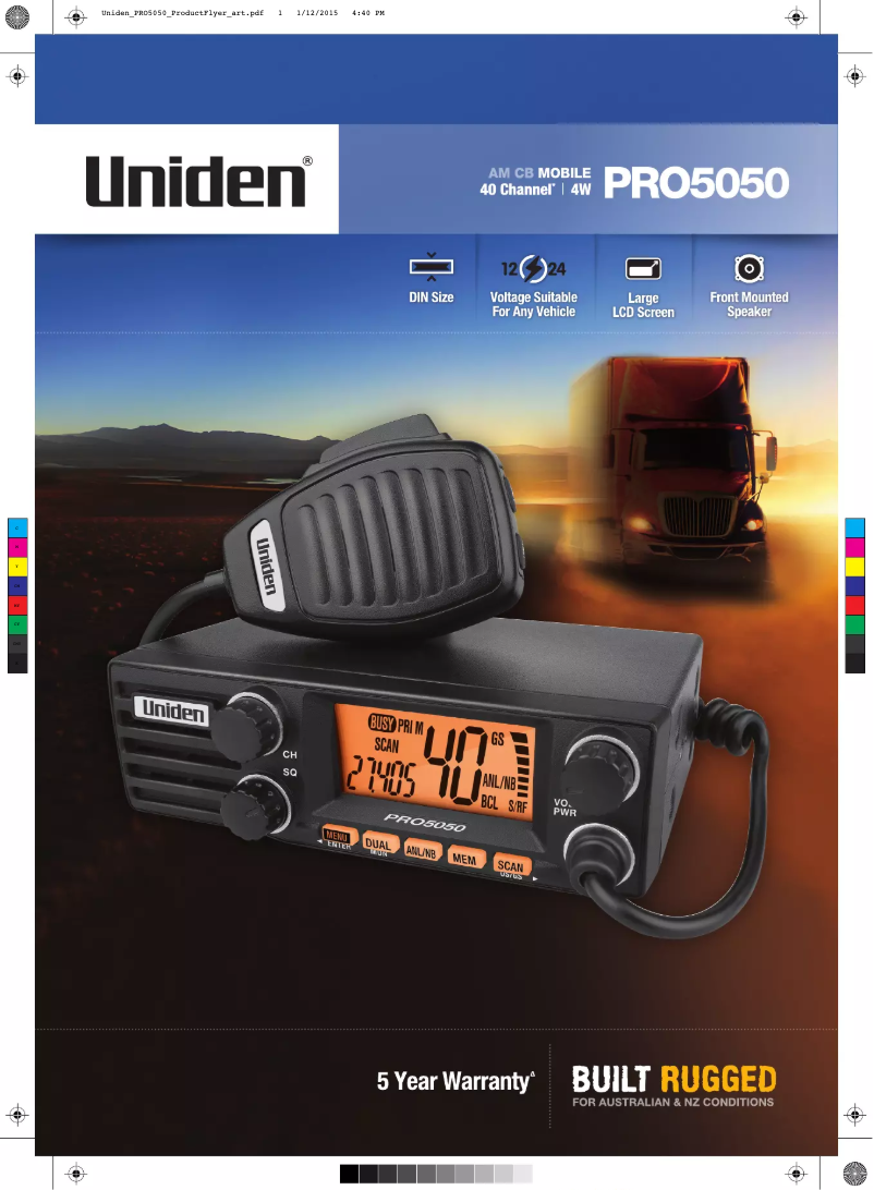 First page image of the manual for PRO5050