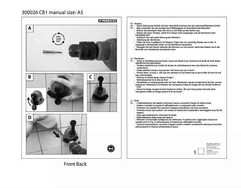 First page image of the manual for PDB 6 A1