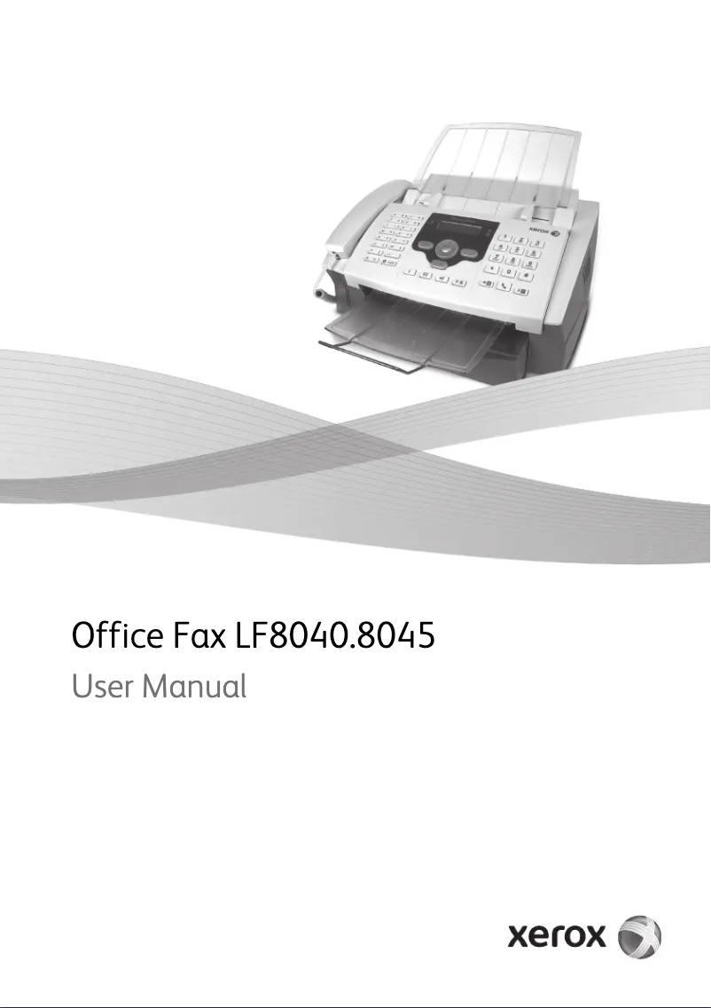 Page 1 of the manual User Manual Xerox LF8045