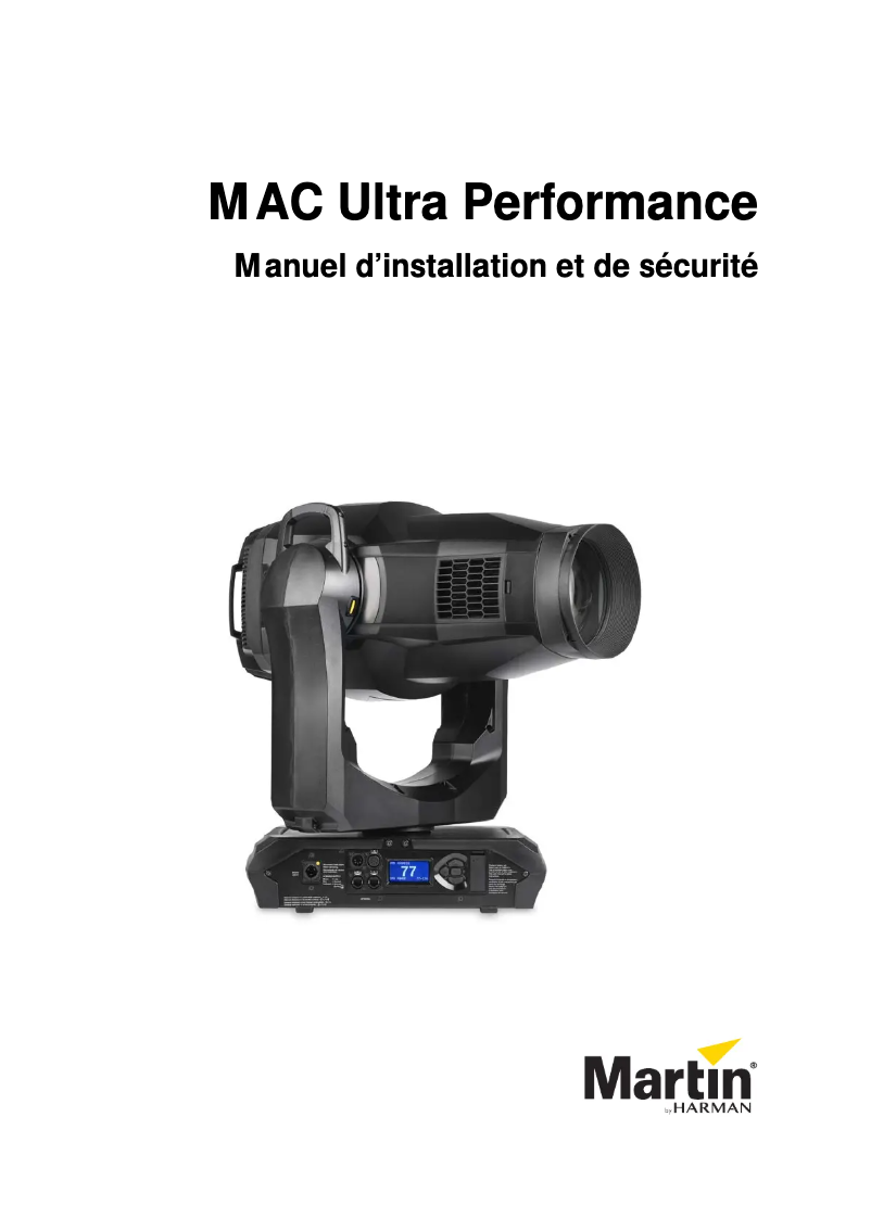 First page image of the manual for MAC Ultra Performance