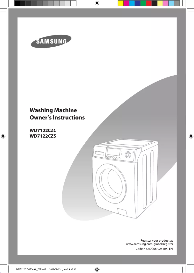 First page image of the manual for WD7122CZS