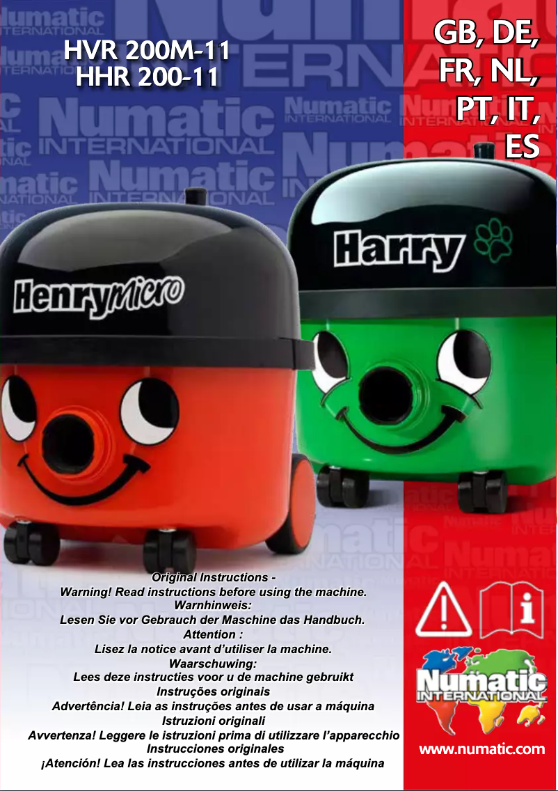 Page 1 of the manual User Manual Numatic 900465