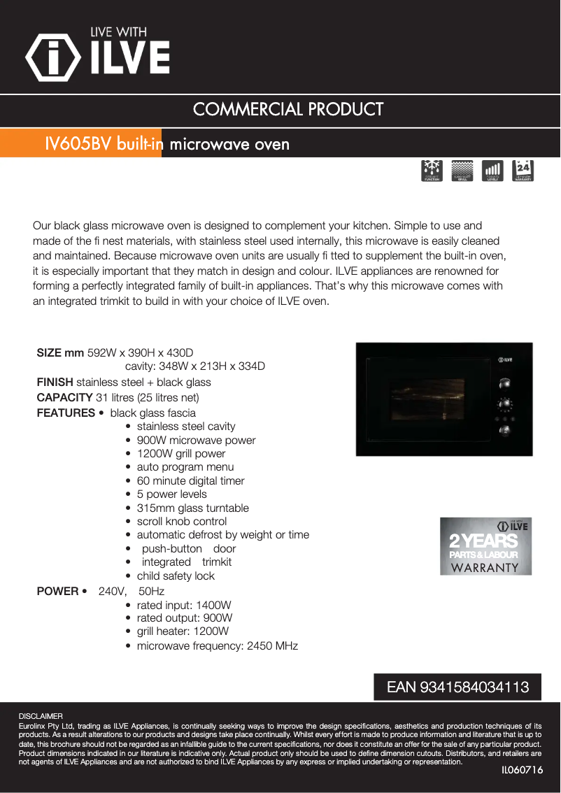 First page image of the manual for IV605BV