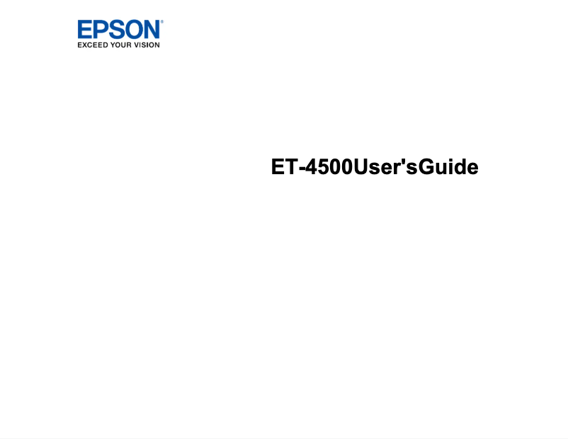 First page image of the manual for WorkForce ET-4500
