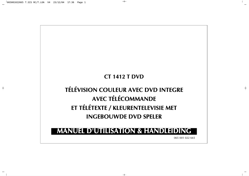 First page image of the manual for CT1412T DVD