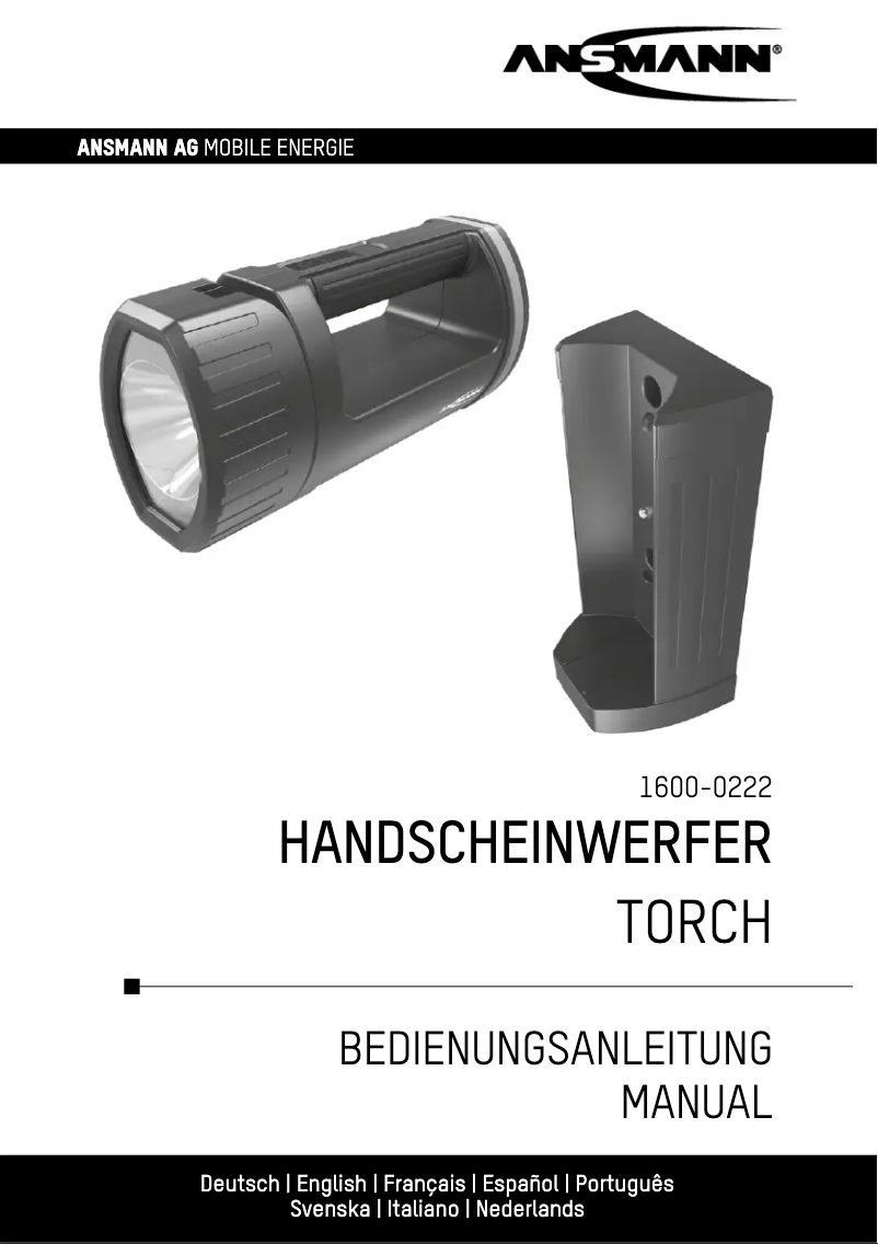 First page image of the manual for 1600-0222