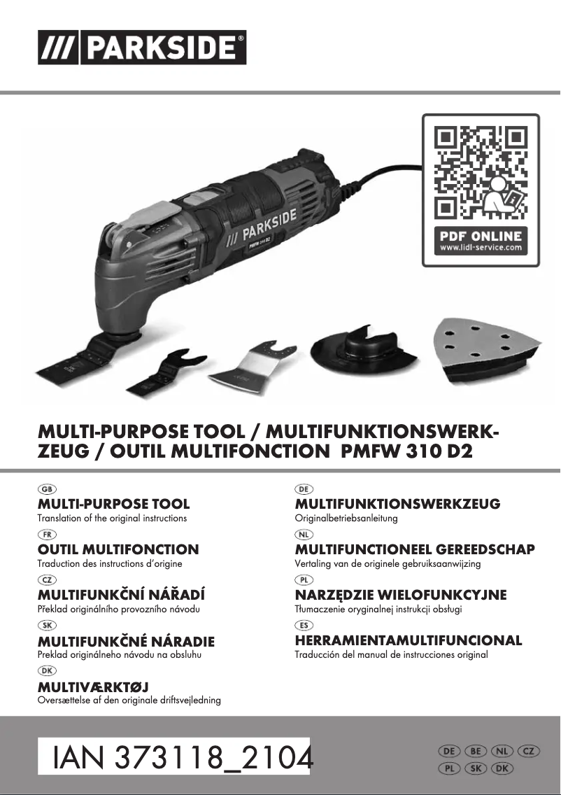 Page 1 of the manual User Manual Parkside PMFW 310 D2
