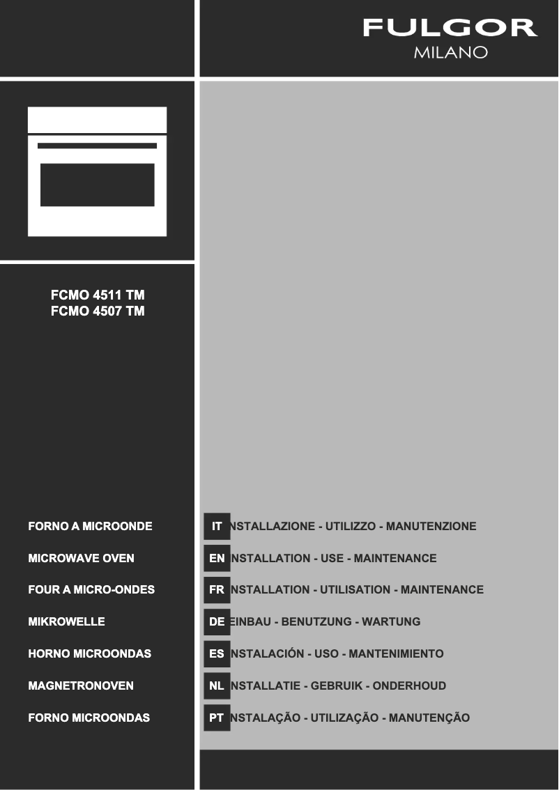 Page 1 of the manual User Manual Fulgor Milano FCMO 4507 TM ME