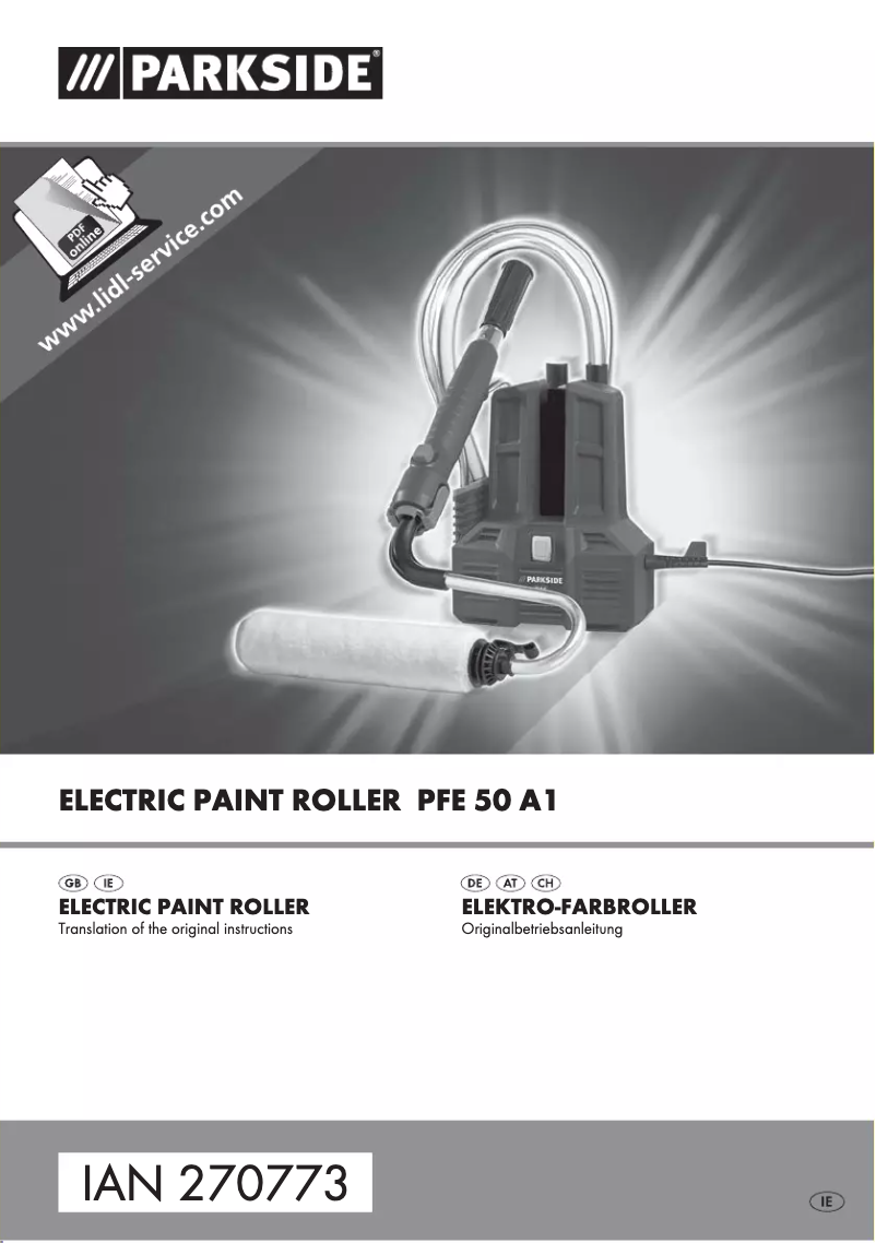 Page 1 of the manual User Manual Parkside PFE 50 A1