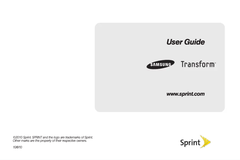 Page 1 of the manual User Manual Samsung Transform