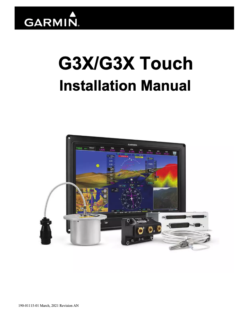 First page image of the manual for G3X Touch