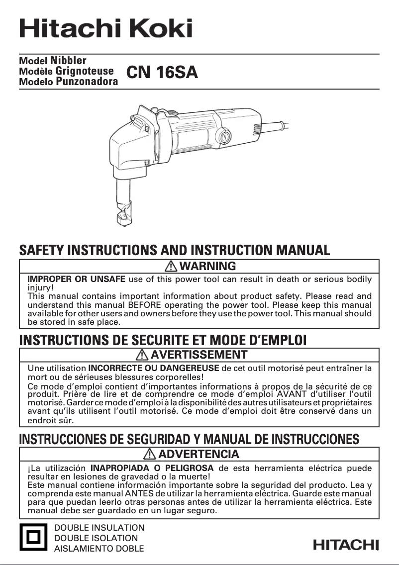 First page image of the manual for CN16SA