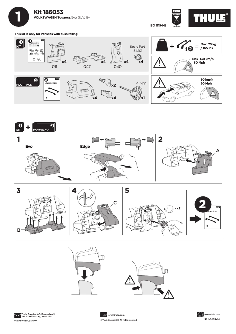 Page 1 of the manual User Manual Thule Kit 186053