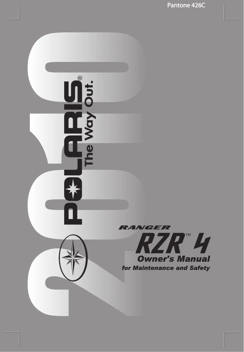 Page 1 of the manual User Manual Polaris Ranger RZR 4 (2010)