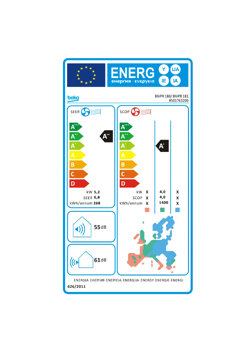 First page image of the manual for BIVPR 180