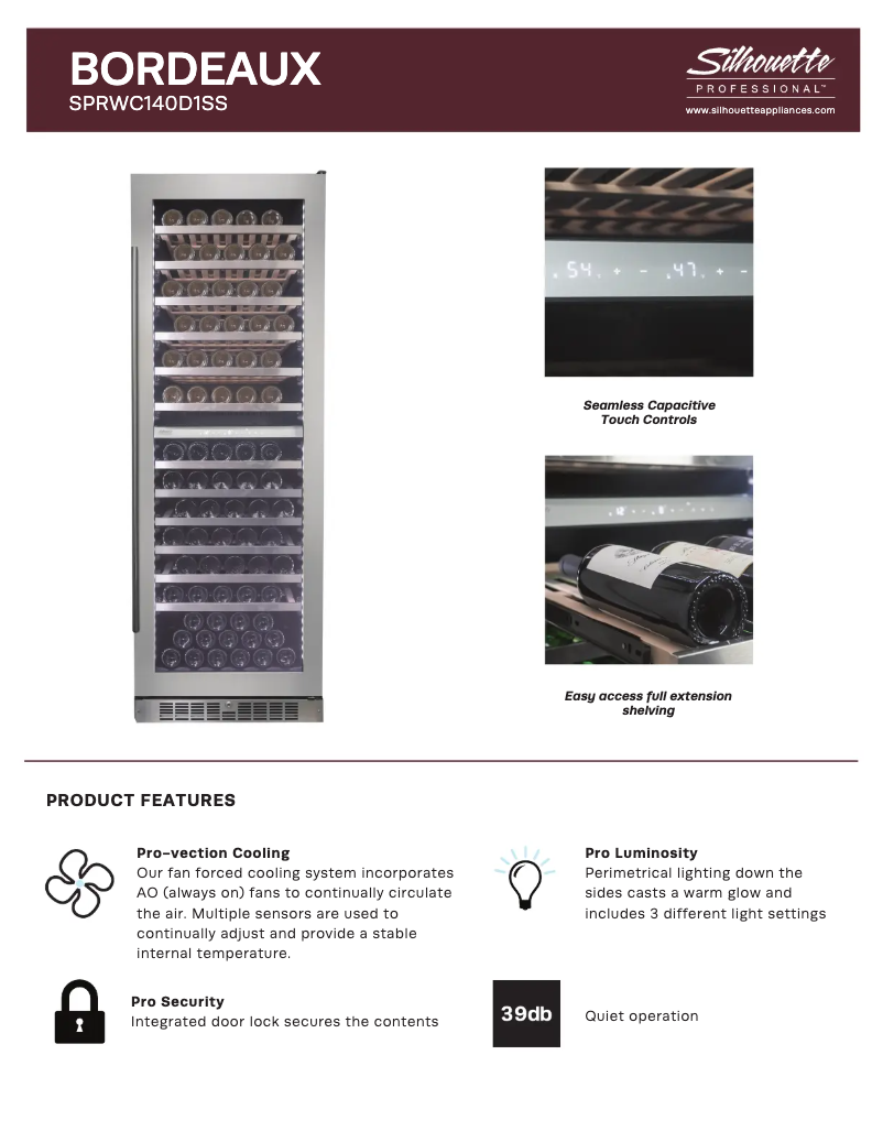 First page image of the manual for Silhouette SPRWC140D1SS