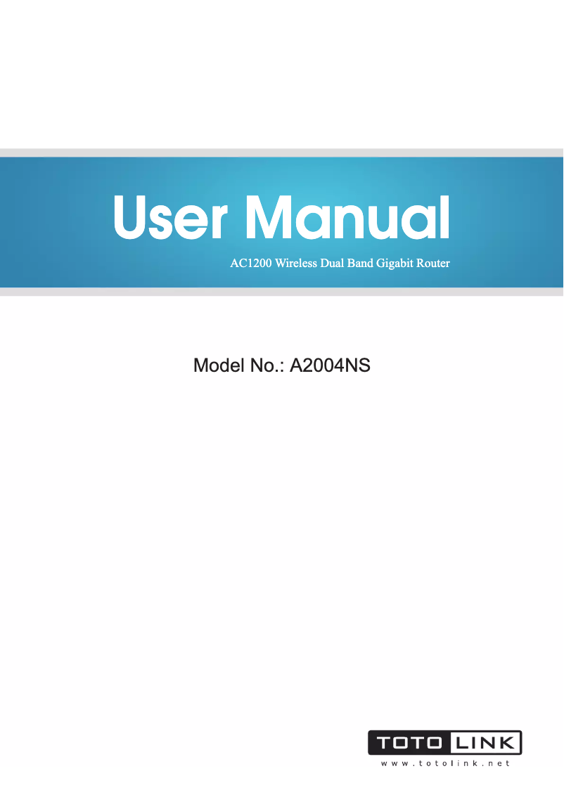 First page image of the manual for A2004NS