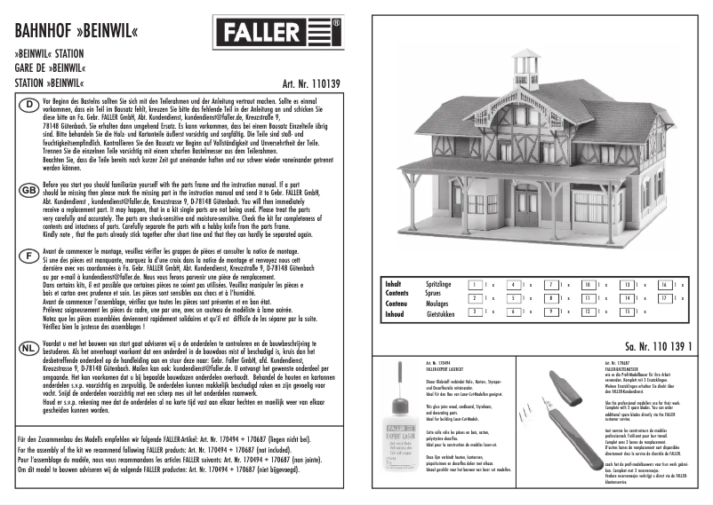 First page image of the manual for 110139