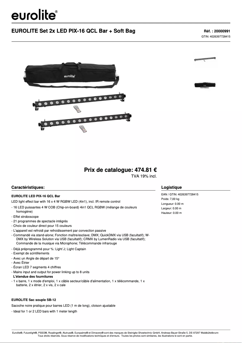 First page image of the manual for LED PIX-16