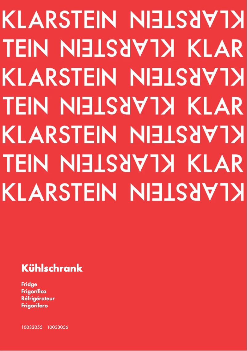 Page 1 of the manual User Manual Klarstein 10033056