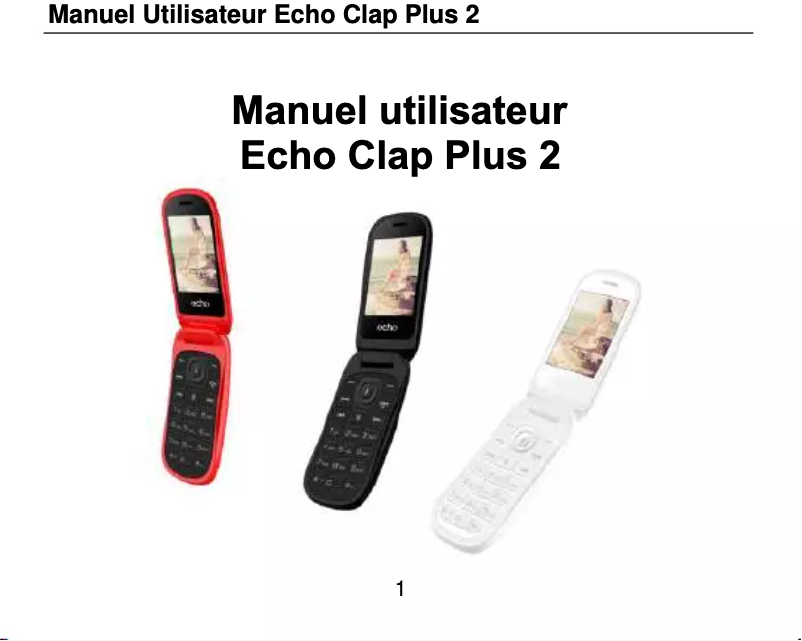 Page 1 of the manual User Manual Echo Clap Plus 2