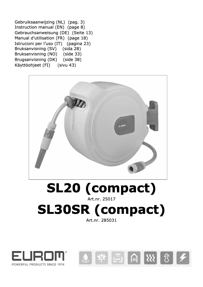 First page image of the manual for SL20 Compact