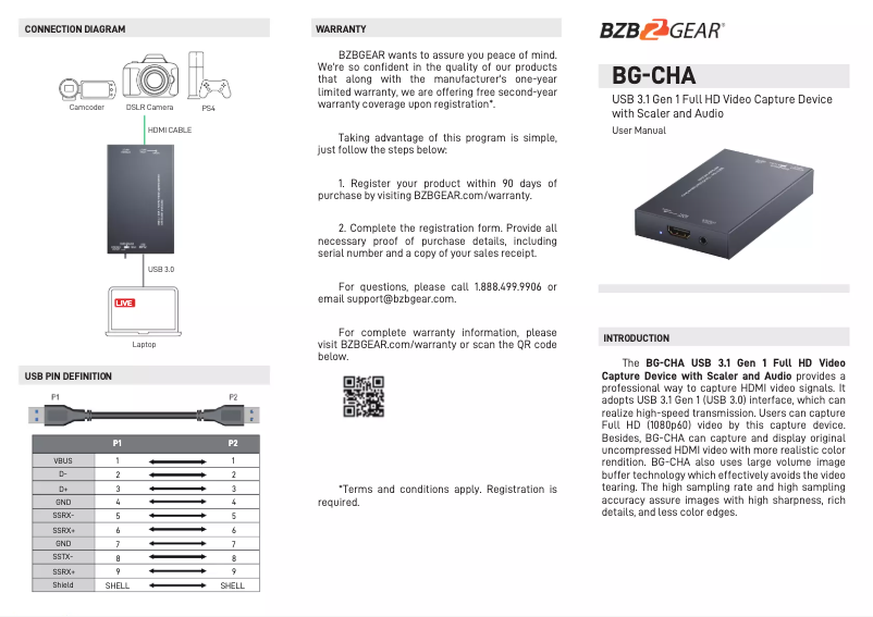Image de la première page du manuel de l'appareil CHA