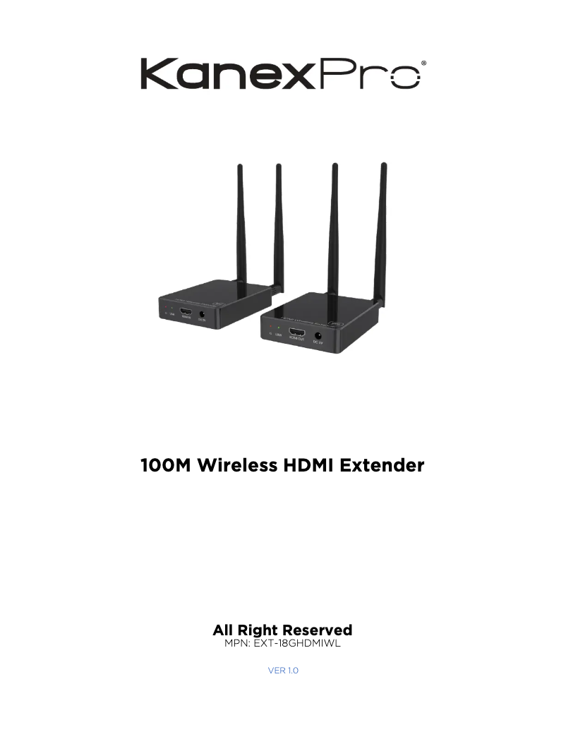 Image de la première page du manuel de l'appareil EXT-18GHDMIWL