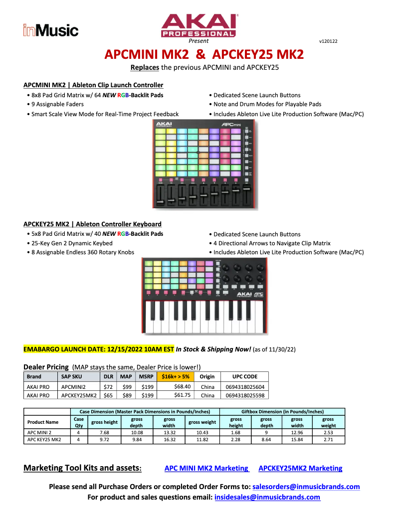 Page 1 of the manual User Manual AKAI APC MINI