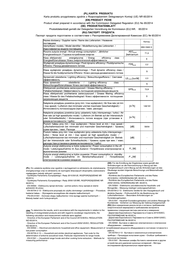 Image de la première page du manuel de l'appareil KBH 0960 X