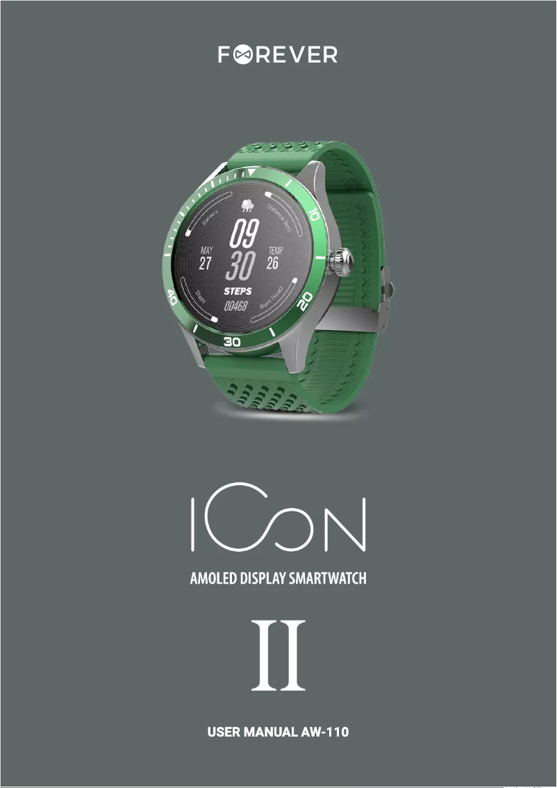Page 1 of the manual User Manual Forever Amoled Icon II AW-110