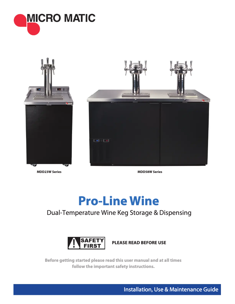 First page image of the manual for MDD36W-E