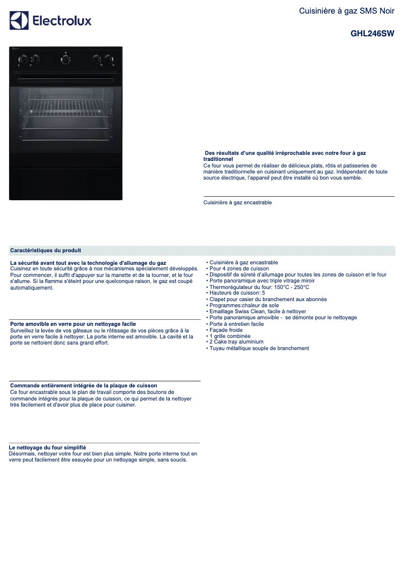 First page image of the manual for GHL246SW