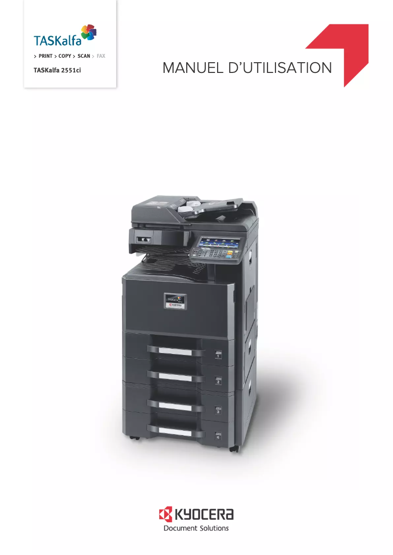 Page 1 of the manual User Manual Kyocera TASKalfa 2550ci