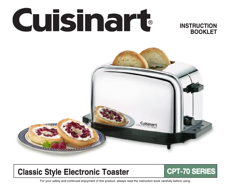 Page 1 of the manual User Manual Cuisinart Classic CPT-70