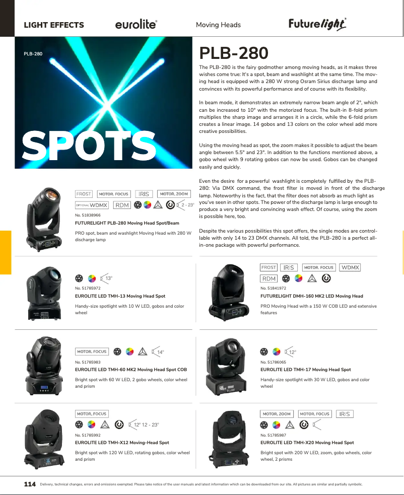Page 1 of the manual Catalogue Eurolite LED TMH-17