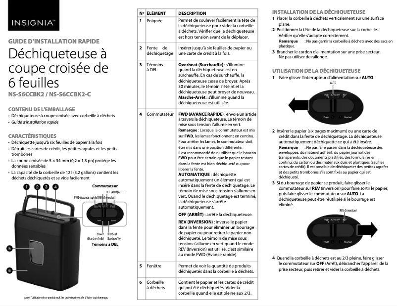 First page image of the manual for NS-S6CCBK2