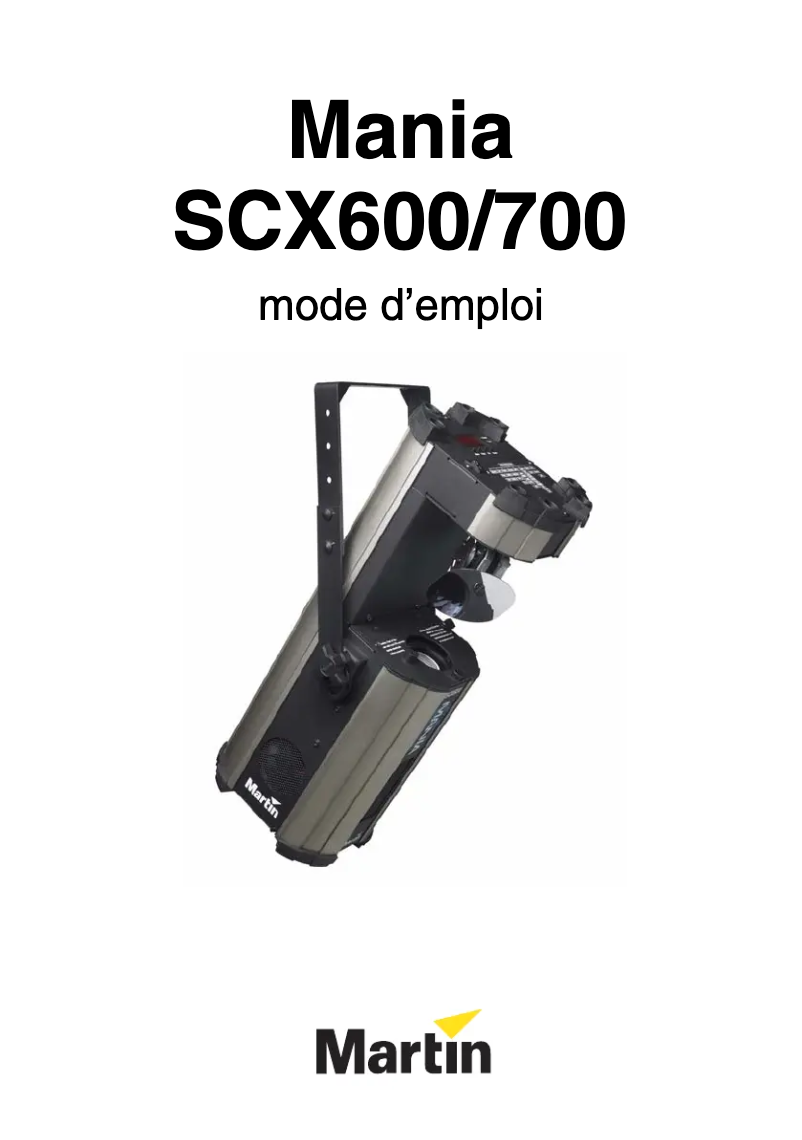 Page 1 of the manual User Manual Martin Mania SCX700