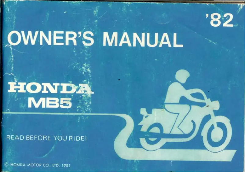Page 1 de la notice Manuel utilisateur Honda MB5 (1982)