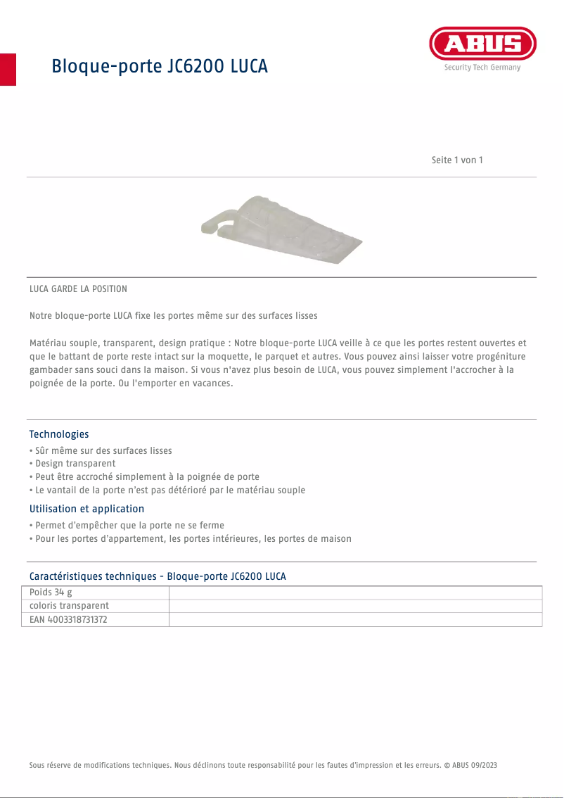 Image de la première page du manuel de l'appareil JC6200