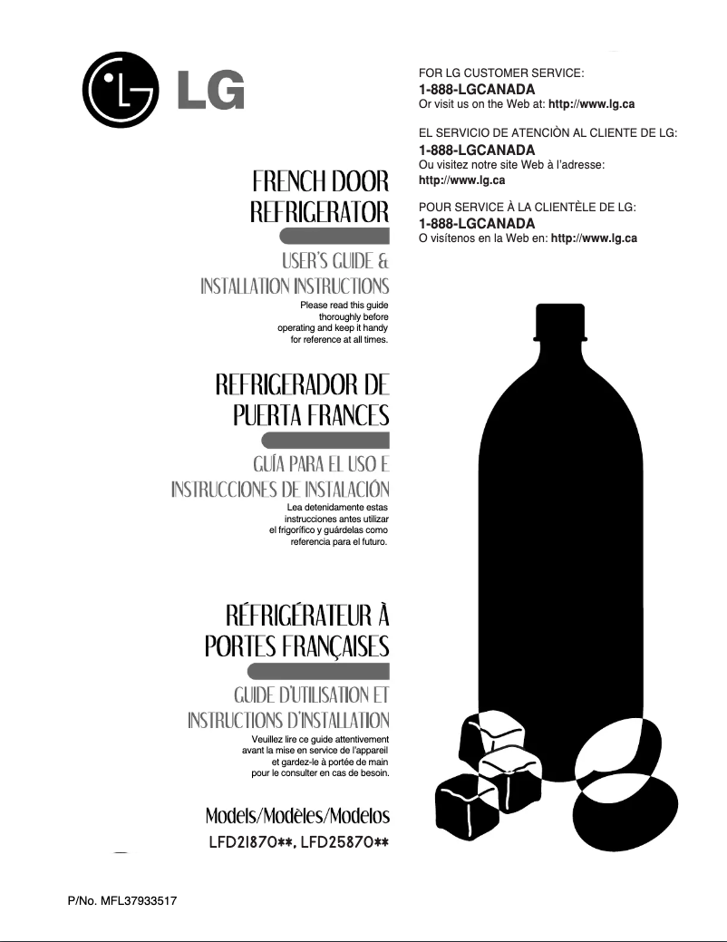 First page image of the manual for LFD21870ST