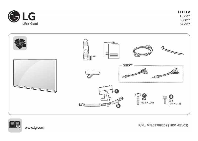 First page image of the manual for 55SK7900PVB