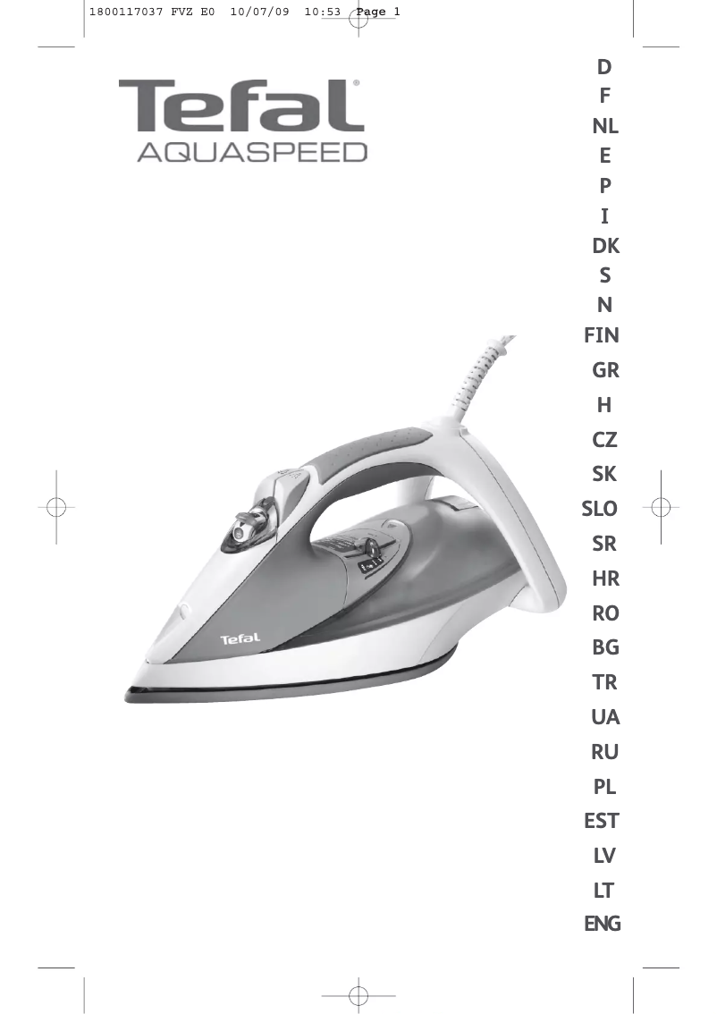 First page image of the manual for Aquaspeed FV5110E0